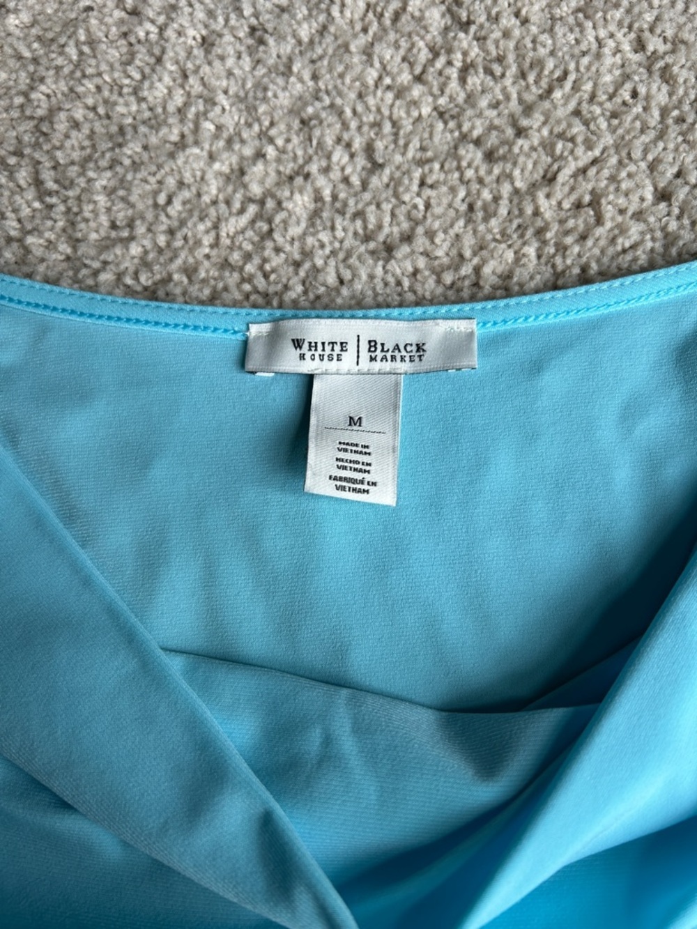 WHITE HOUSE, BLACK MARKET BABY BLUE DRAPE FRONT TANK TOP - Picture 5 of 5